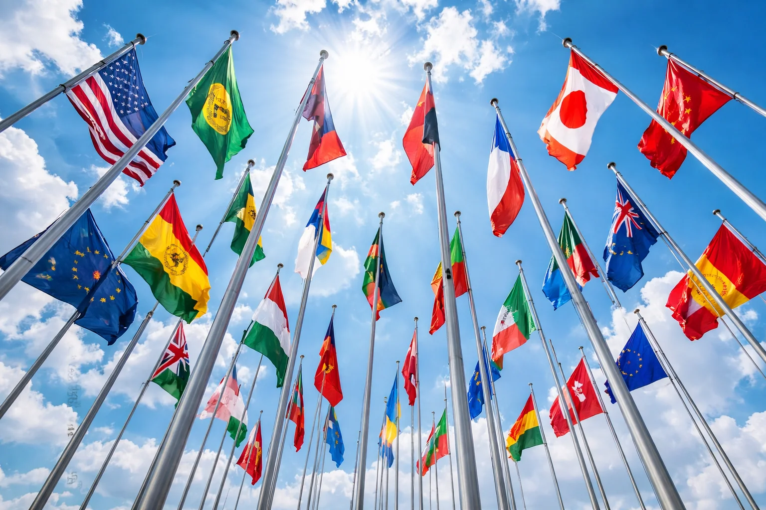 Flags from various countries